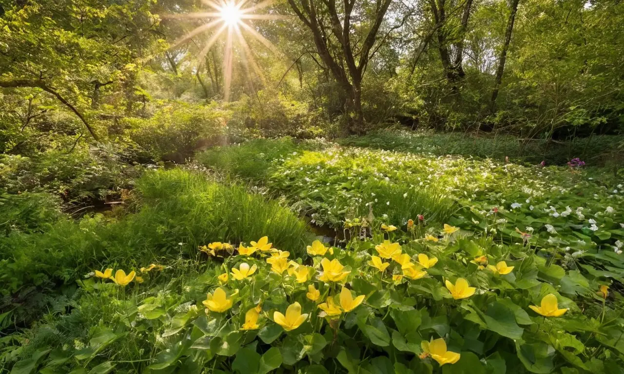Un paisaje verde vibrante y lleno de vida
