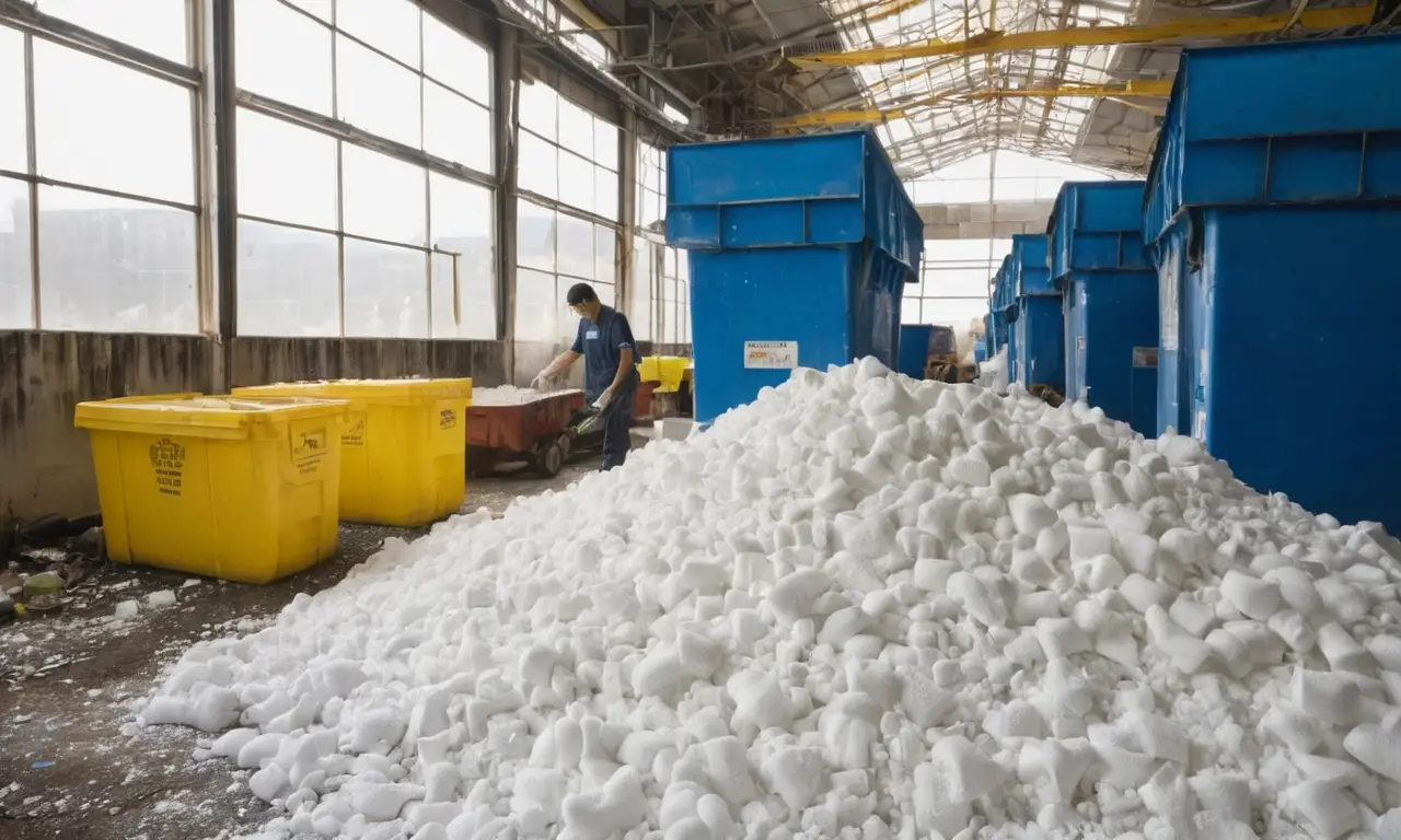 Fábrica de reciclaje ordenada y activa