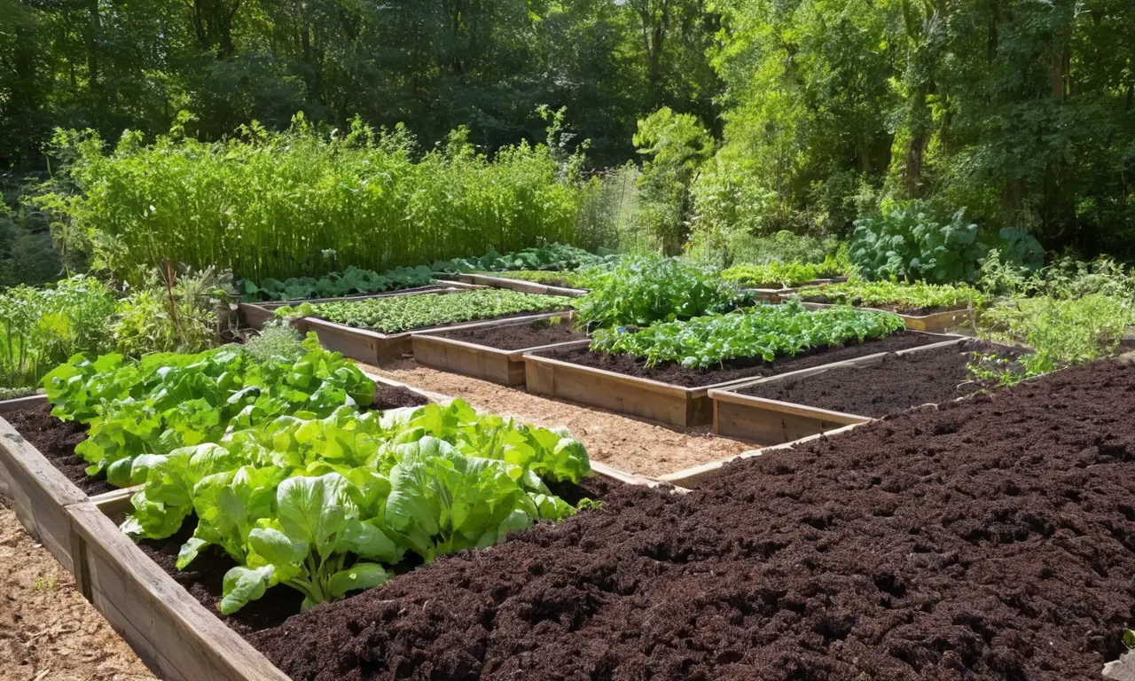 Vermicompost rico en un vibrante huerto