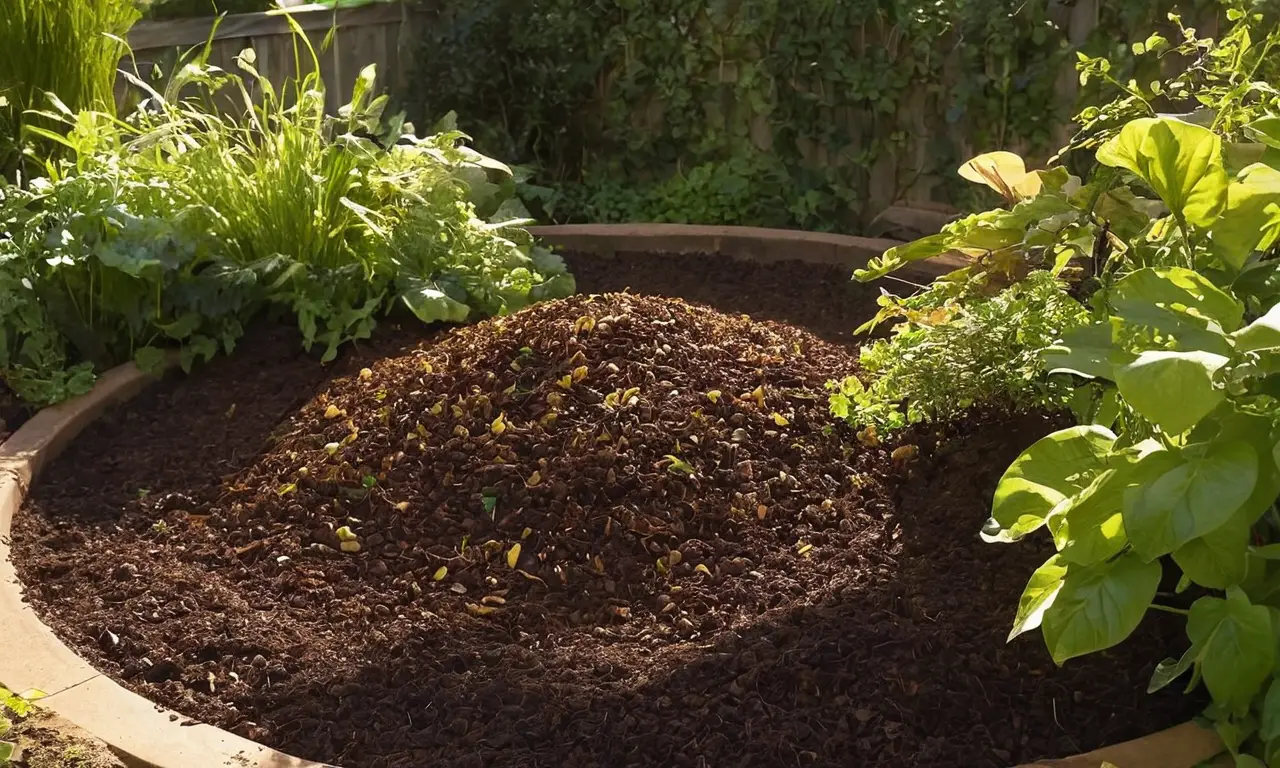 Escena de compost vibrante y natural