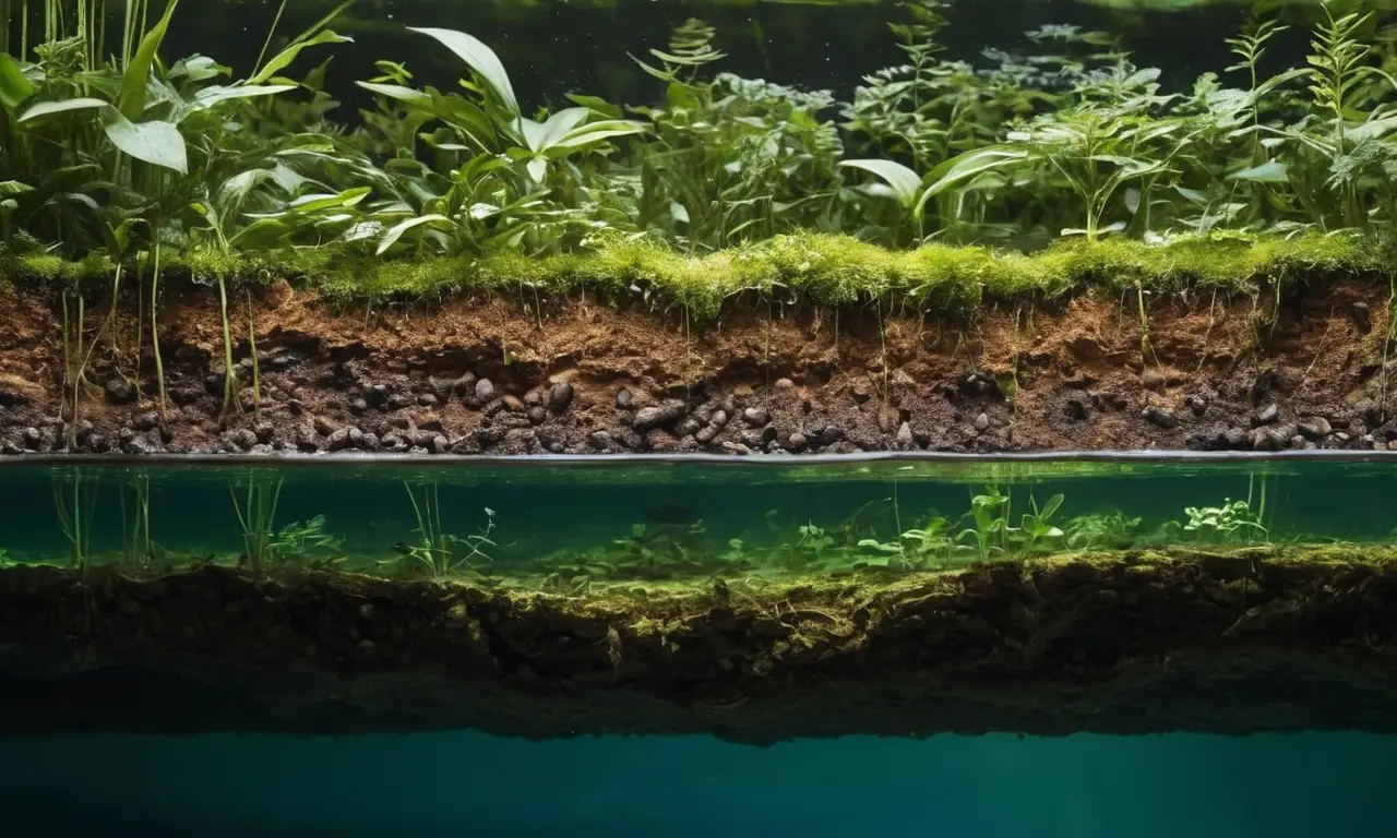 Sección de acuífero con detalles naturales