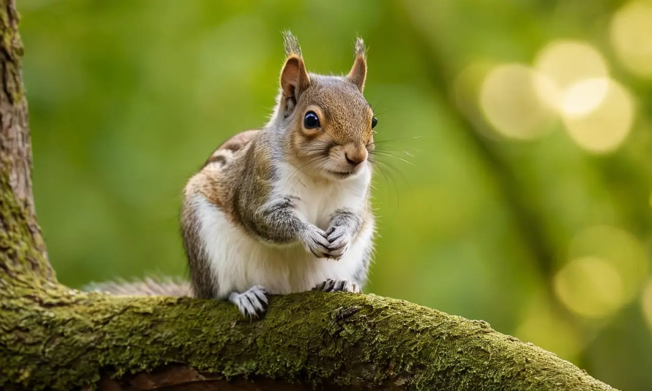 Una ardilla curiosa en un árbol