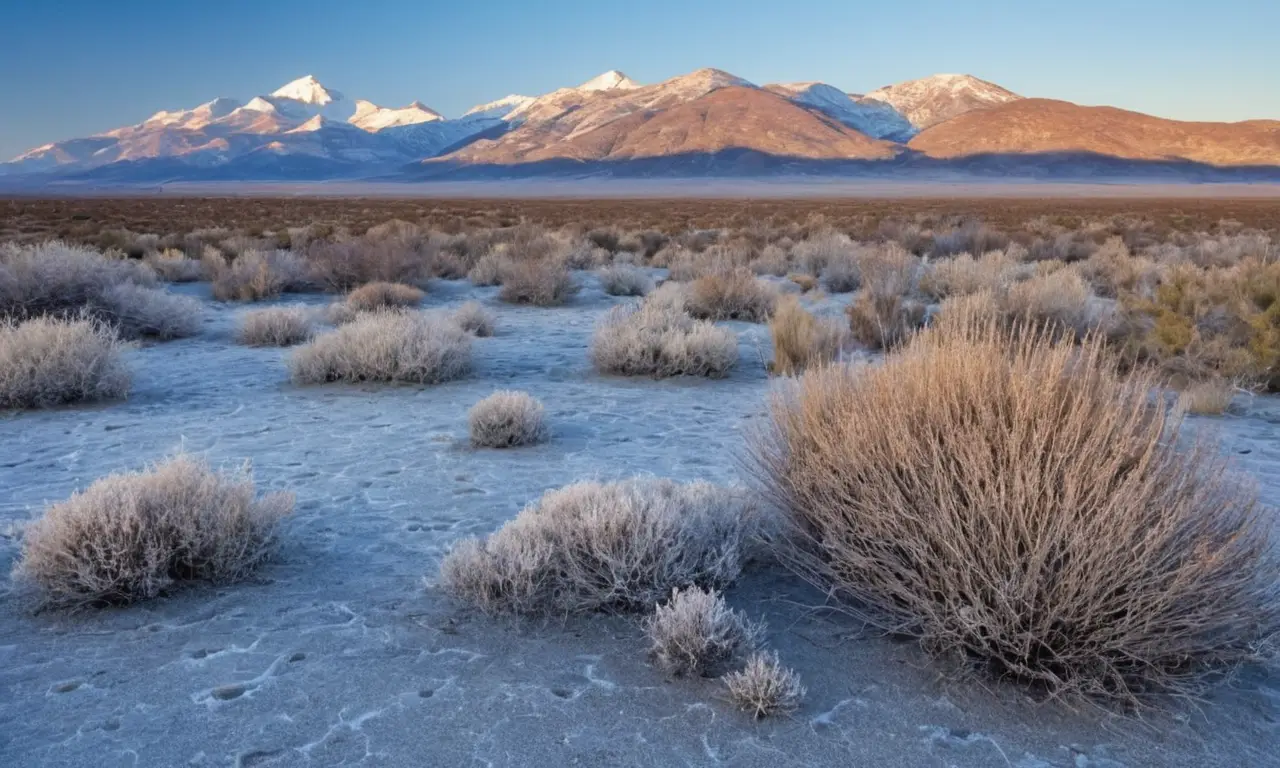 Desierto helado y sereno con paisajes desolados