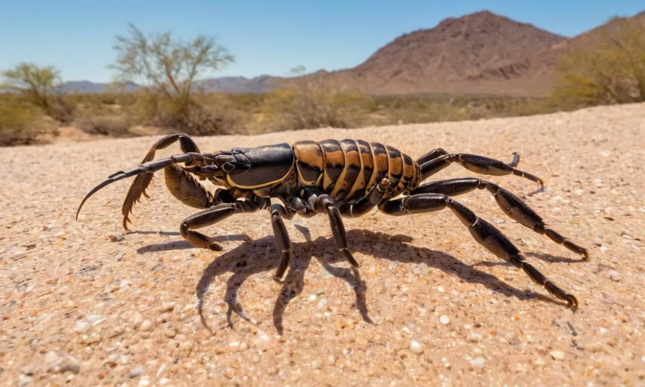 Escorpiones detallados en un vibrante desierto