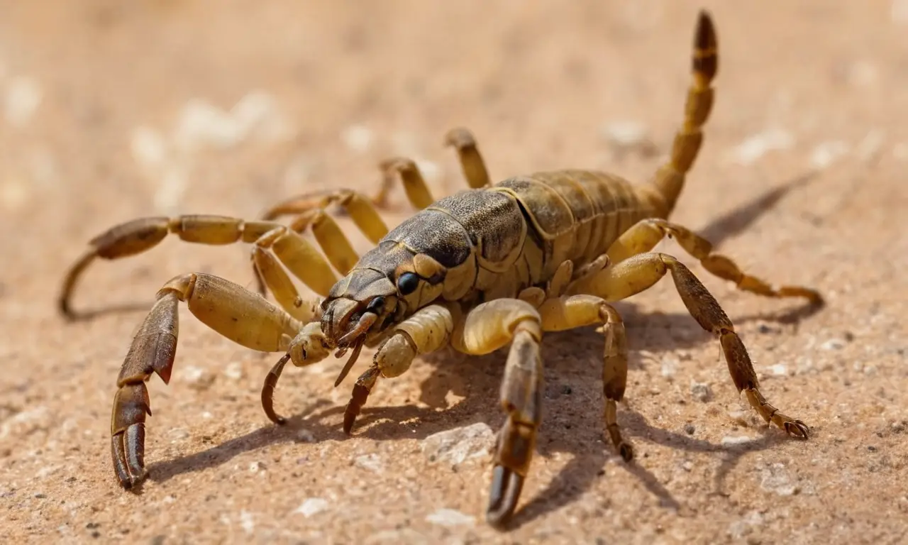 Escorpión elegante en superficie rocosa