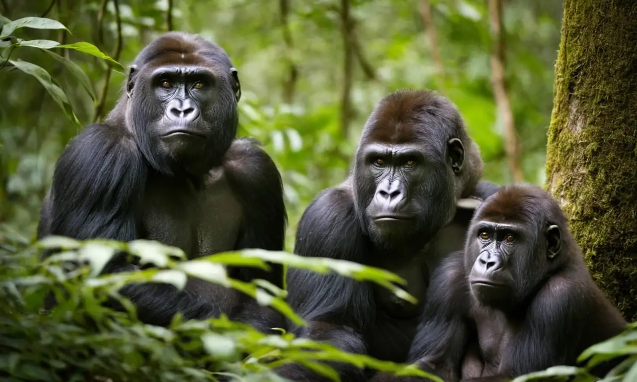 Gorilas en jungla, belleza y vulnerabilidad presentes