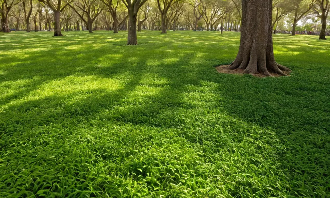 Césped vibrante y natural en un jardín