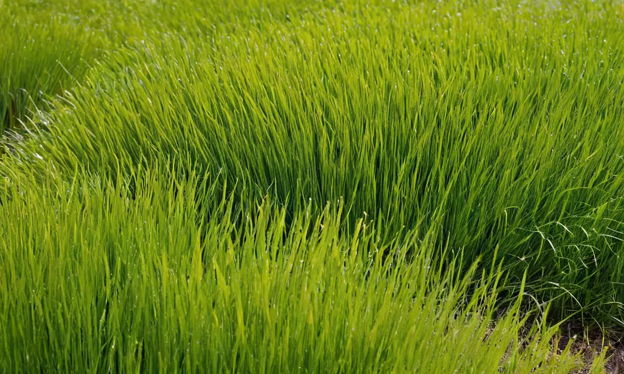 Pradera verde con hierba y sombras suaves