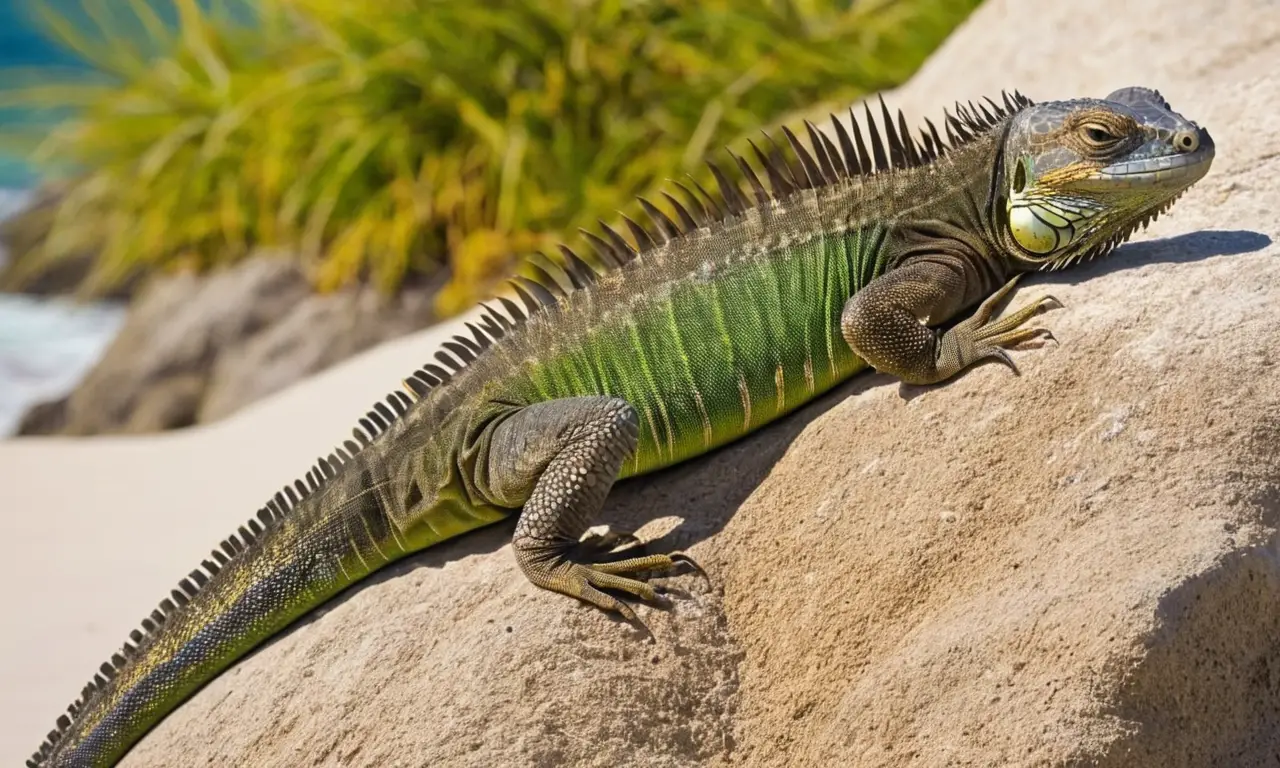 Iguana marina en la costa de Galápagos