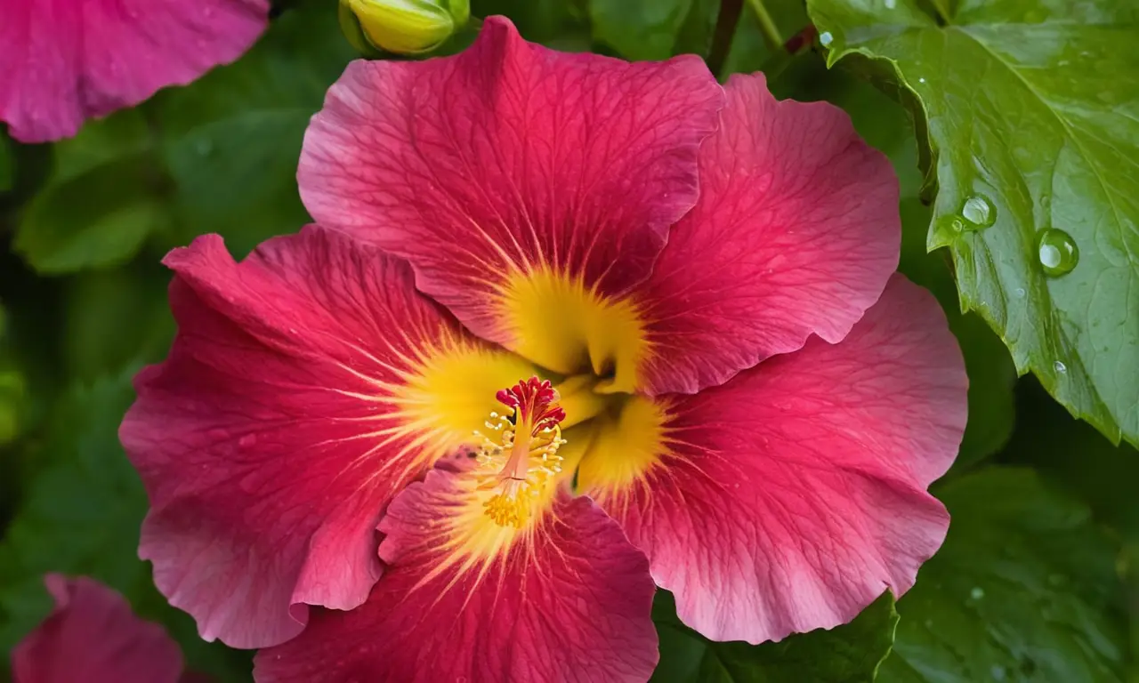 Flores de hibisco vibrantes en un jardín