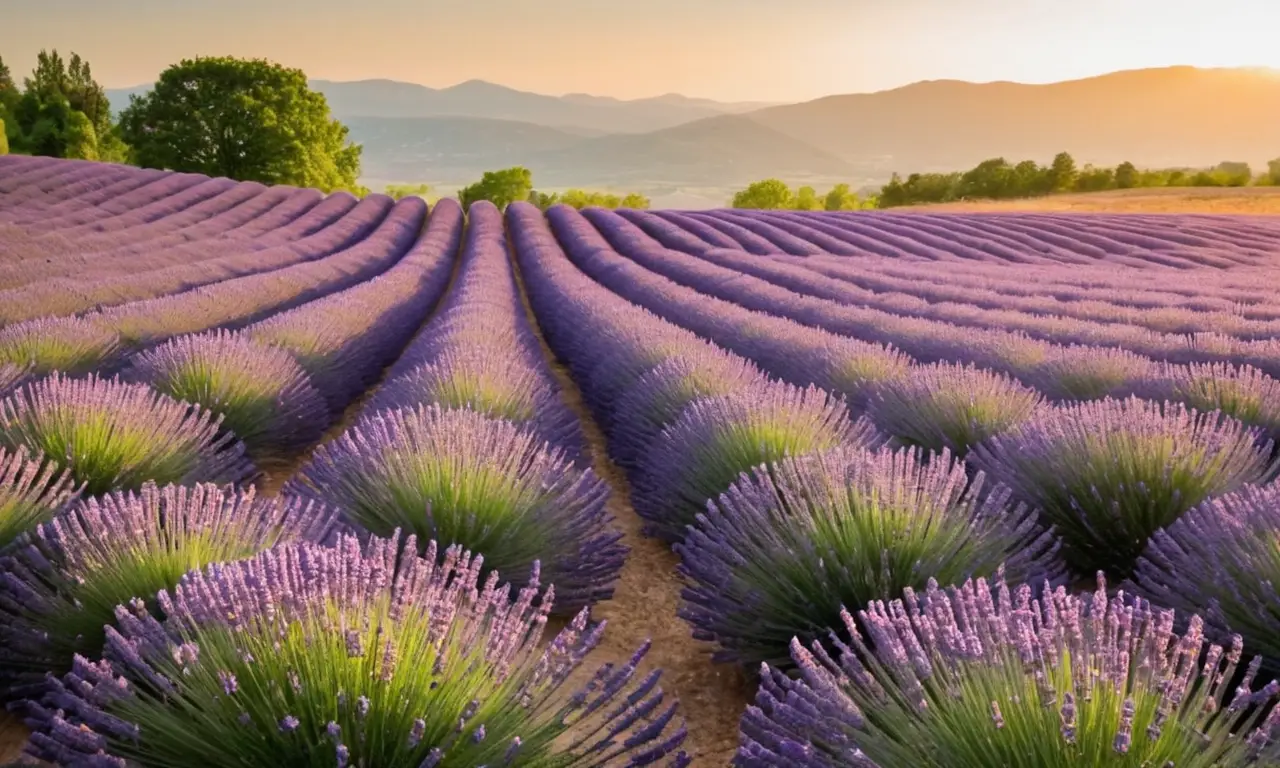 Campos de lavanda vibrantes y aromáticos