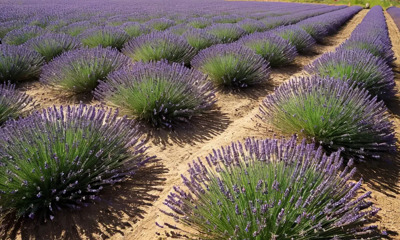 Campo de lavanda iluminado y sereno