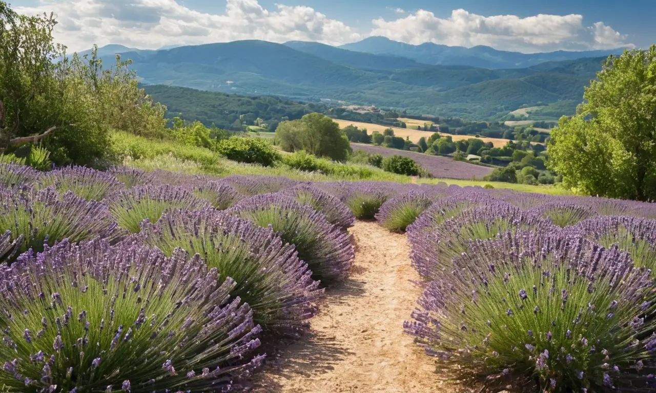Campos de lavanda vibrantes y fragancia veraniega