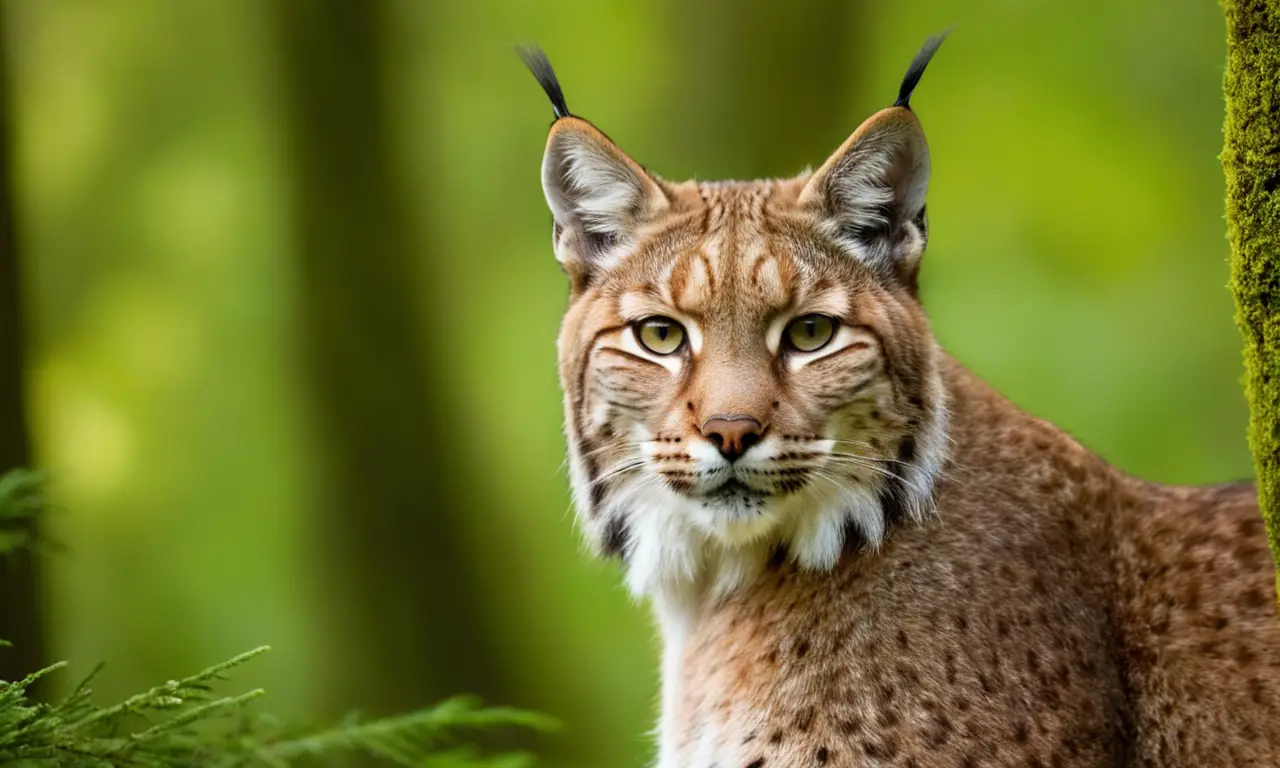 Lince euroasiático elegante en un bosque