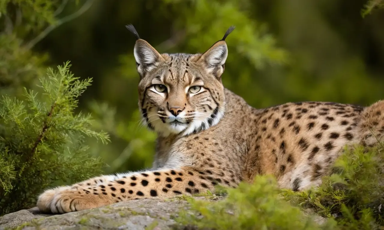 Lince ibérico solitario en un entorno natural