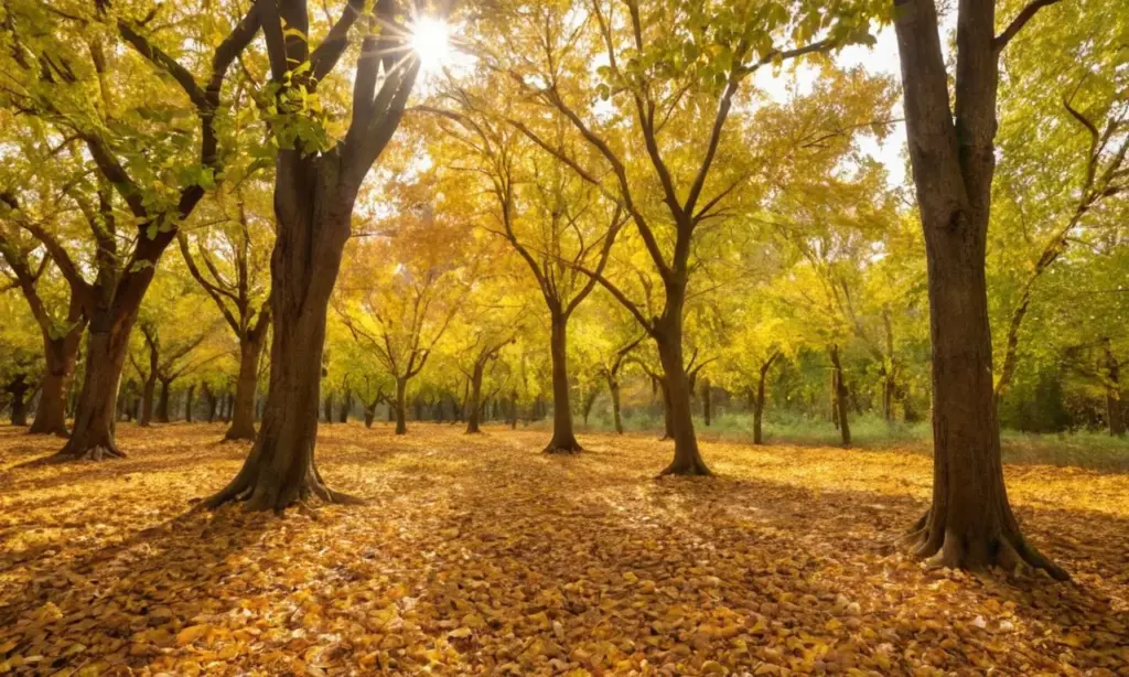 Un frondoso huerto de nueces soleado