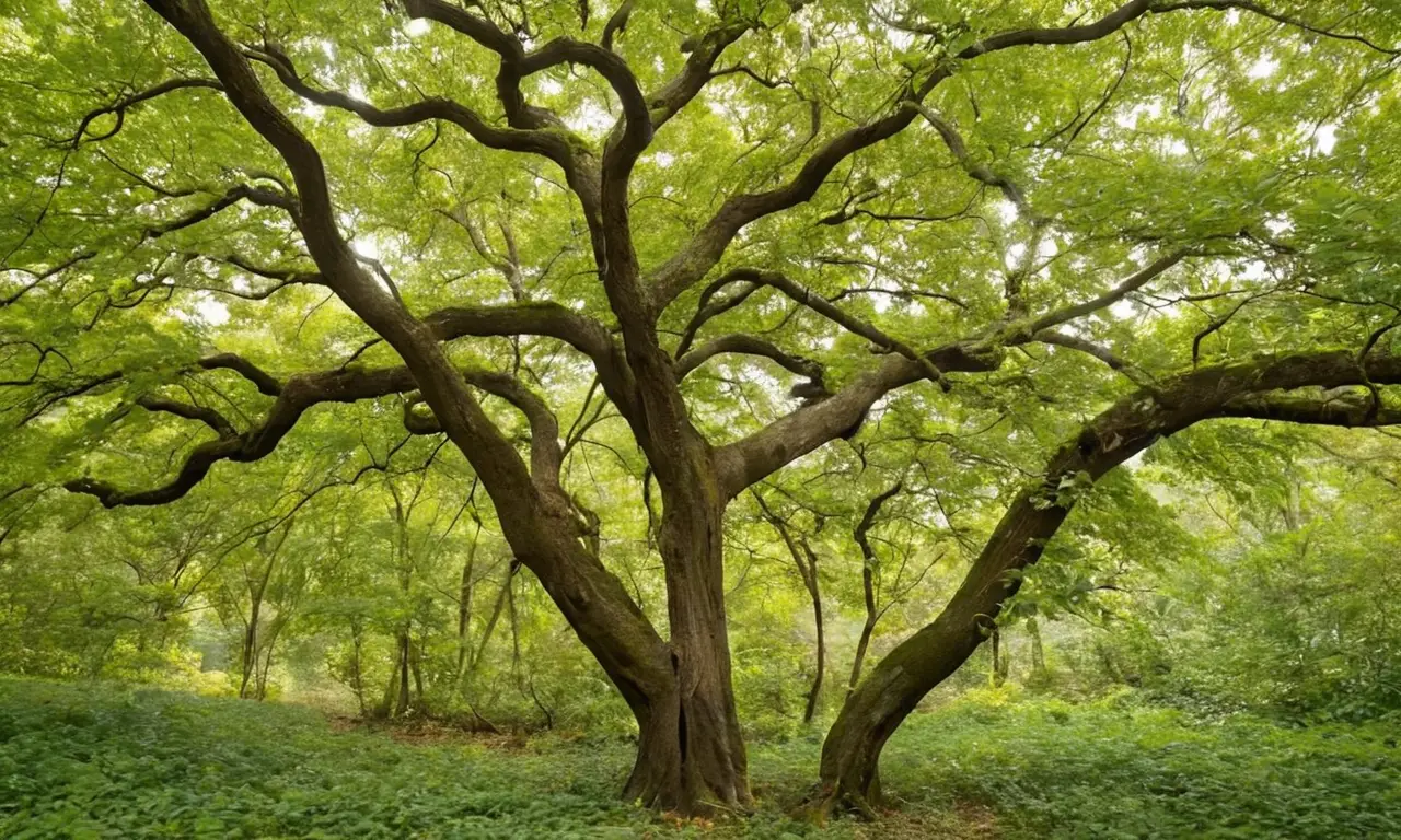 Árboles de nuez en un entorno sereno