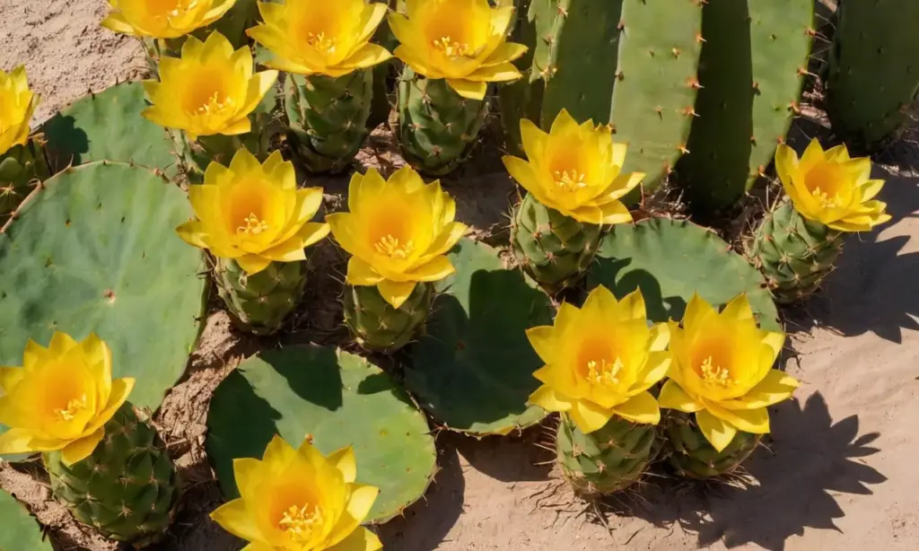 Variedad de nopales coloridos y vibrantes