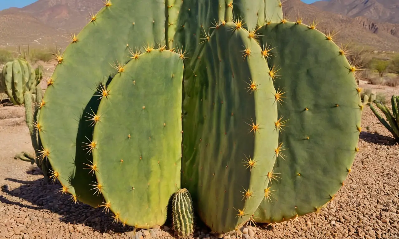 Cactus nopal vibrante en un desierto soleado