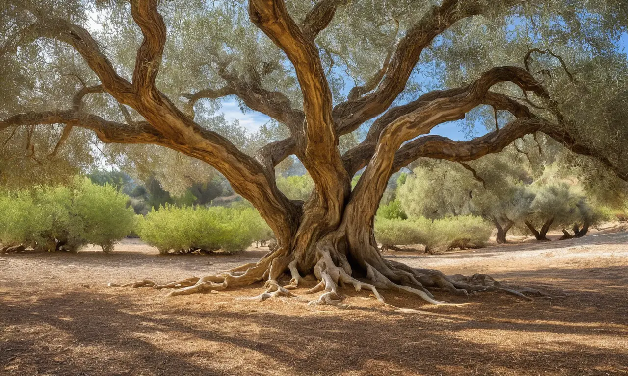 Árbol de olivo antiguo, belleza serena y atemporal