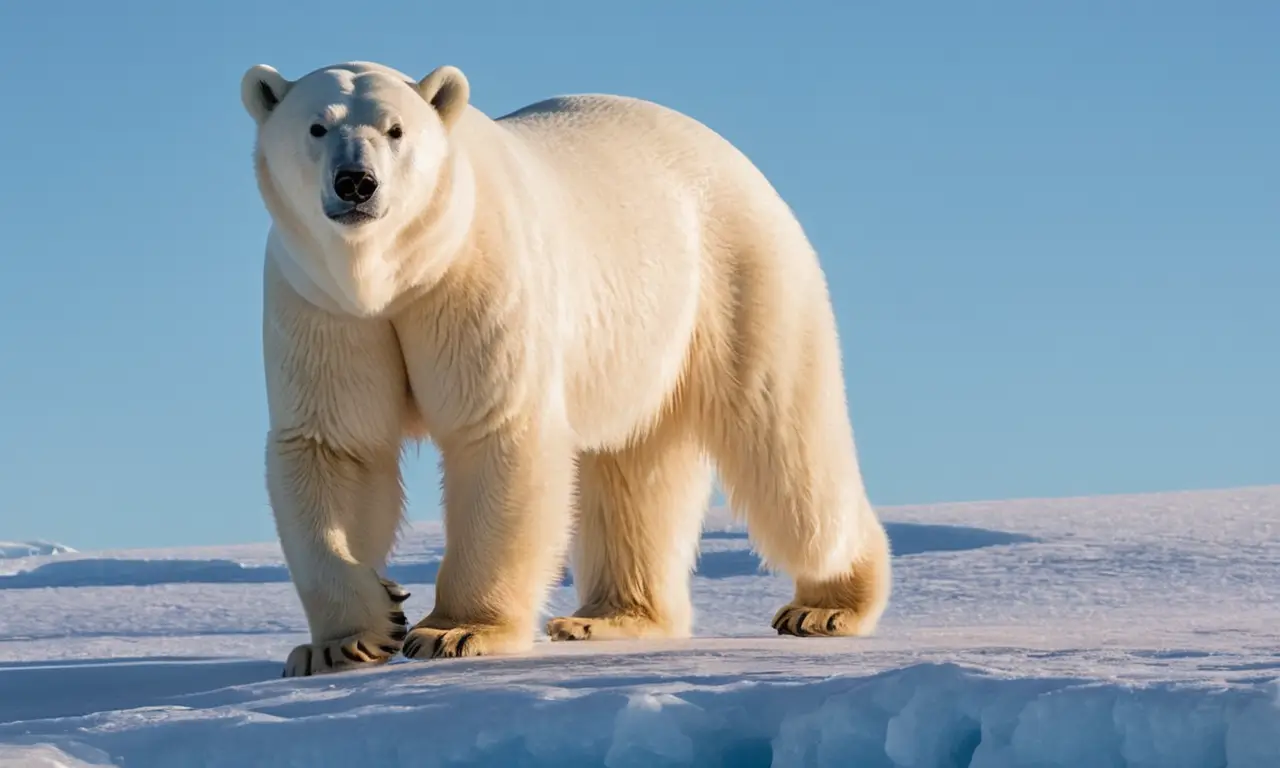 Oso polar en un paisaje helado
