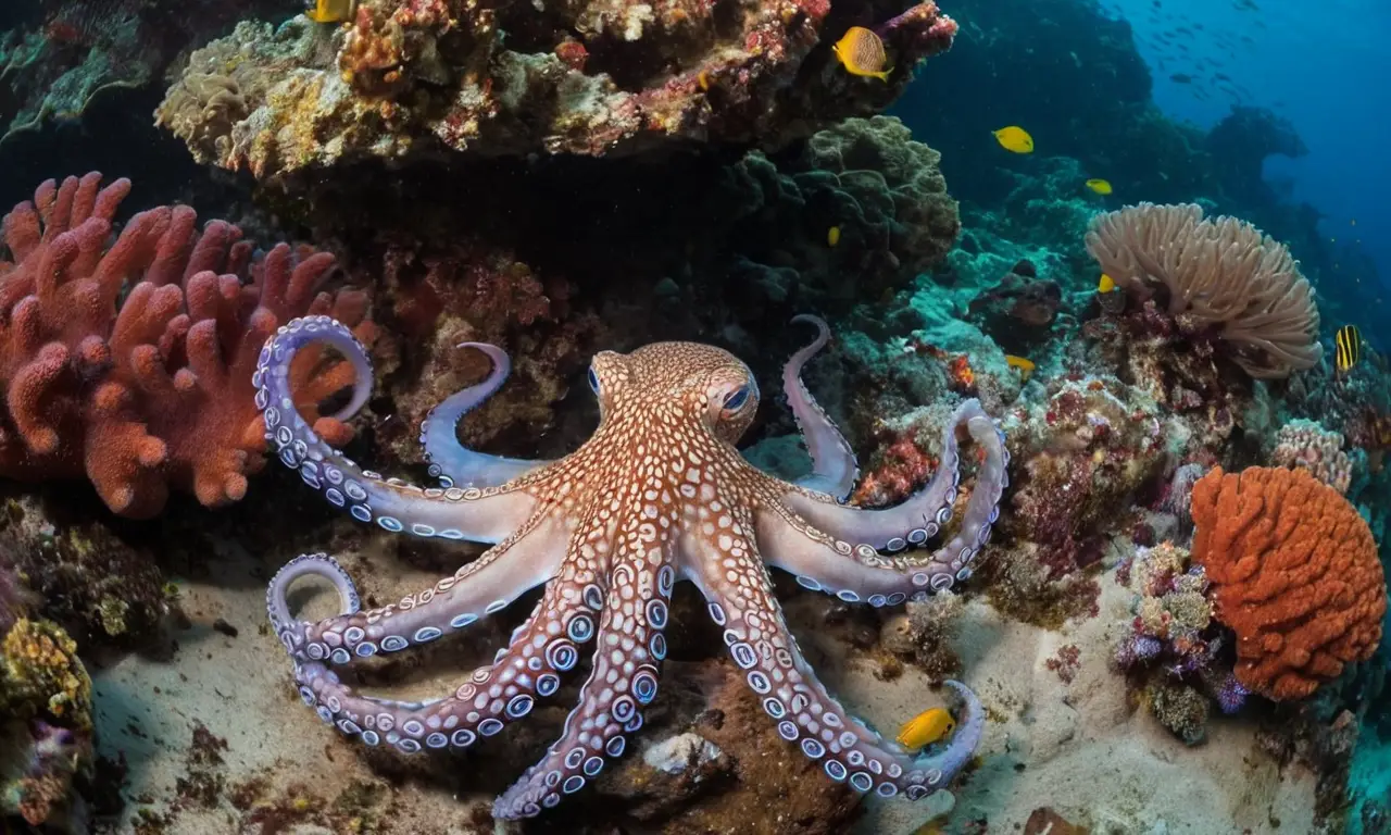 Océano vibrante con vida y colores intensos