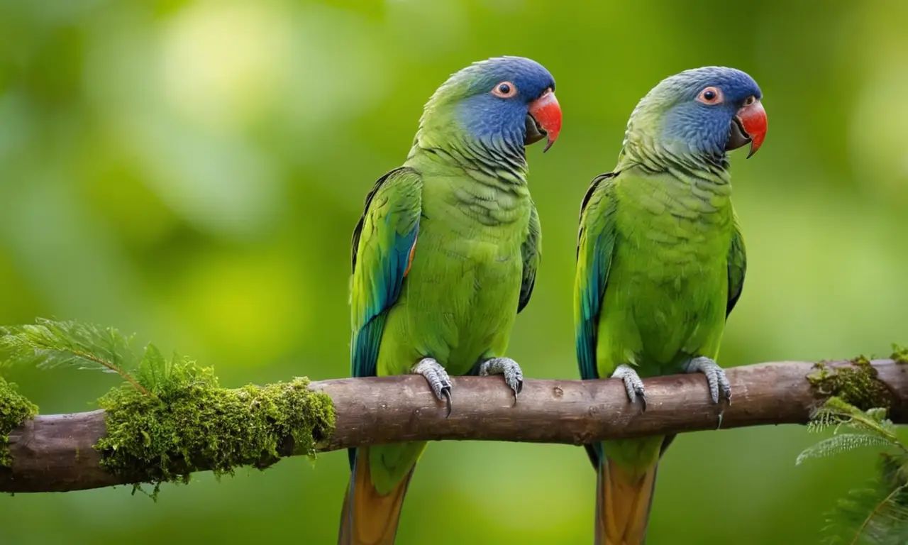 Coloridos loros sociables en su hábitat