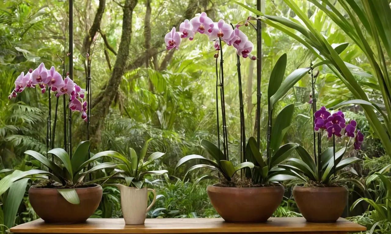 Colección vibrante de orquídeas en armonía