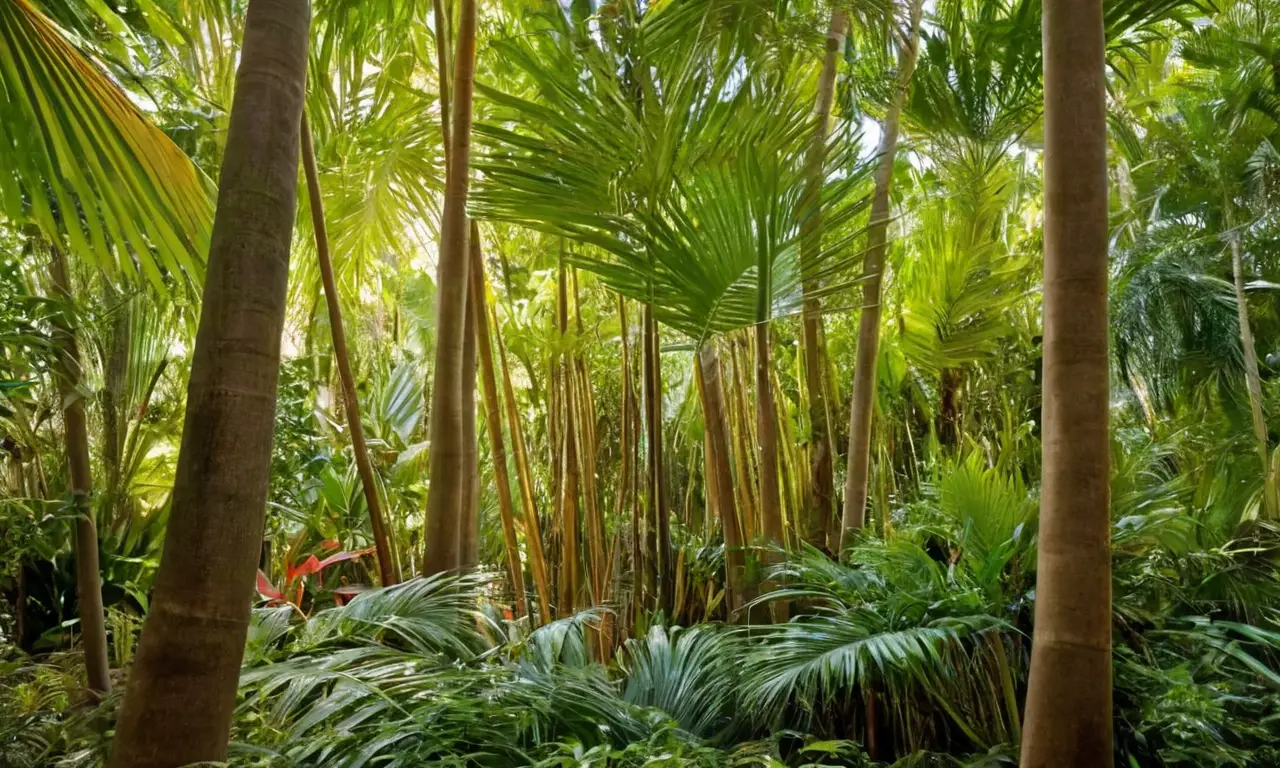 Palmeras elegantes bajo un cálido sol