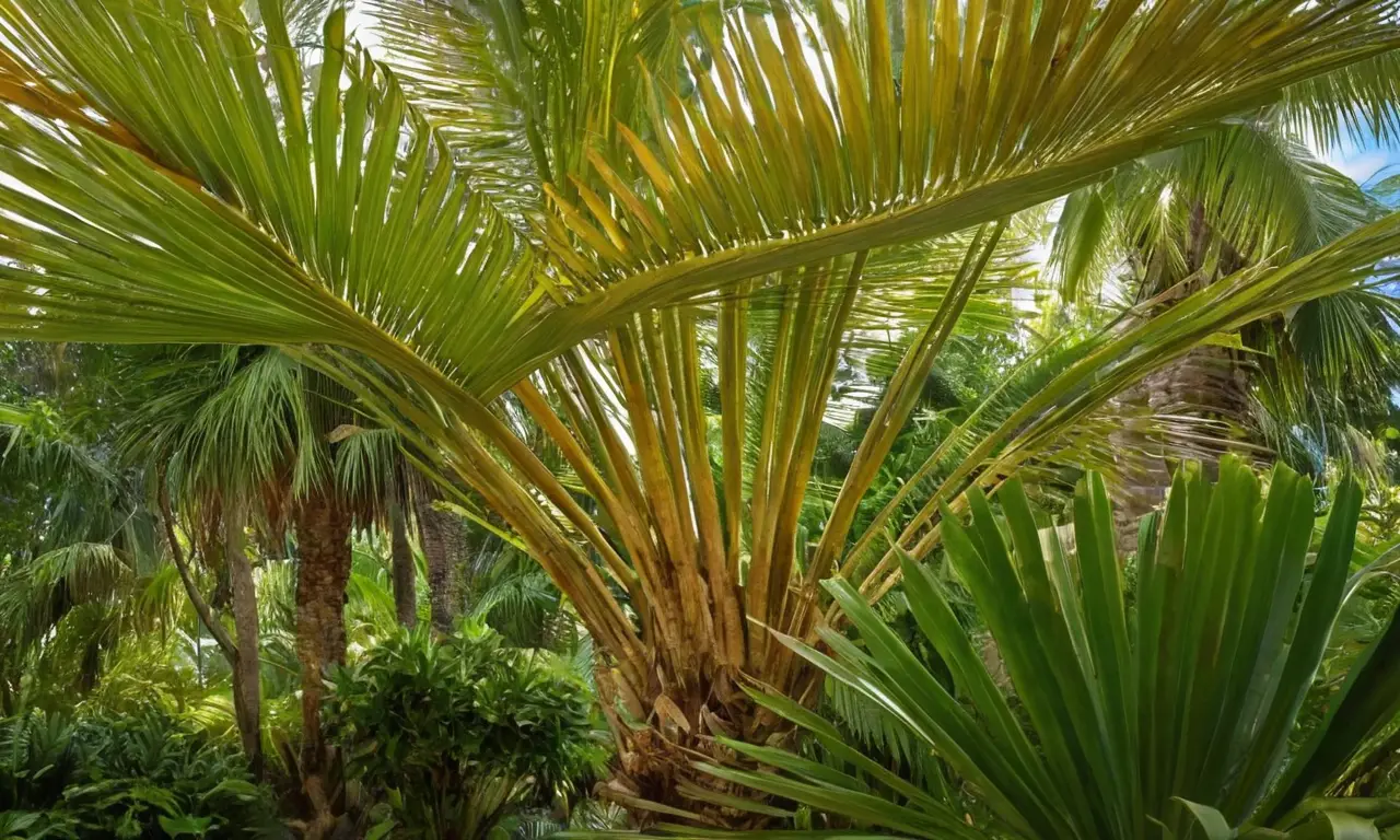 Jardín tropical vibrante y sereno