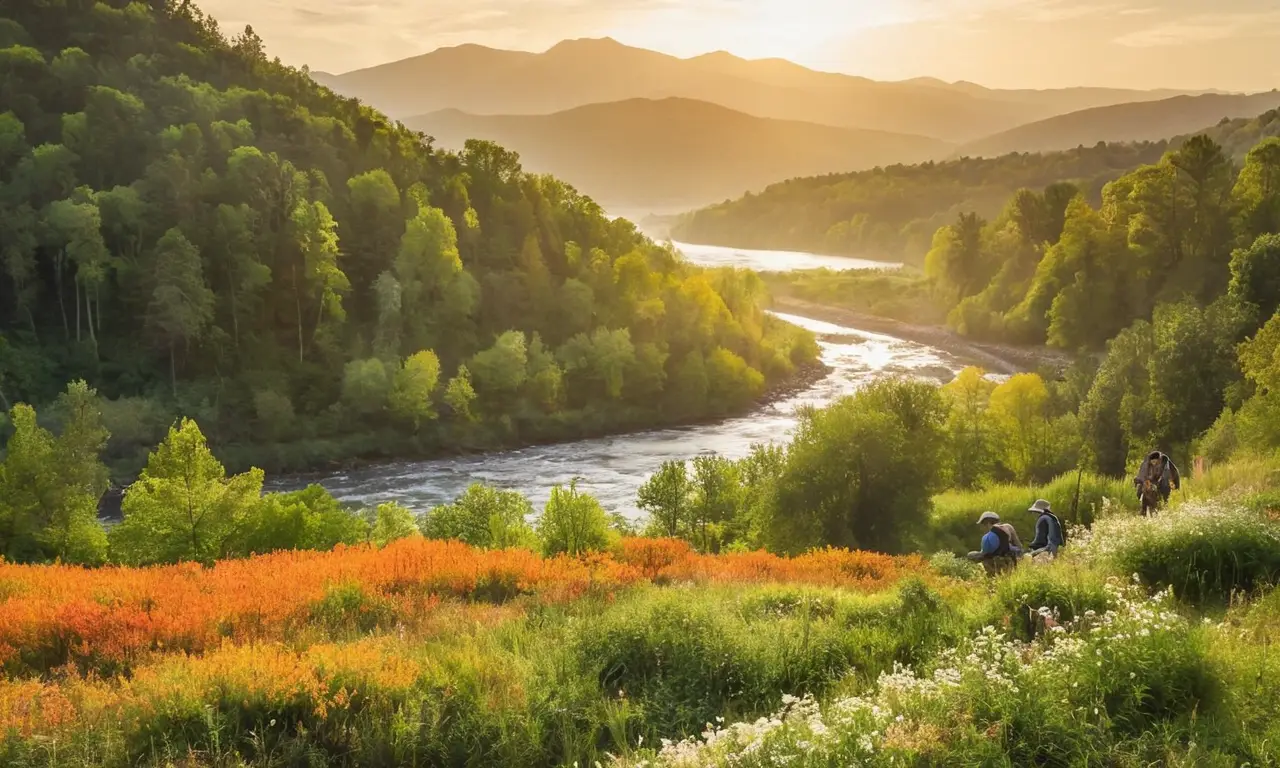 Naturaleza hermosa y actividad humana en contraste