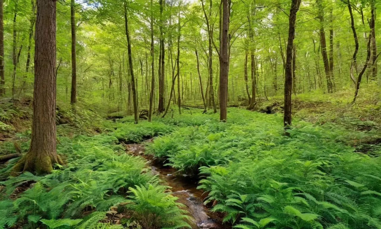 Bosque vibrante y armonioso con vida silvestre