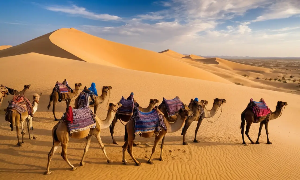 Vida nómada en un paisaje del Sahara