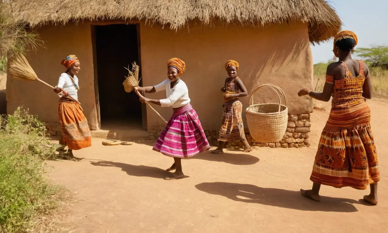Escena vibrante de vida y cultura africana