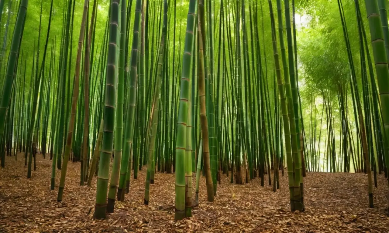 Bosque de bambú vibrante y sereno