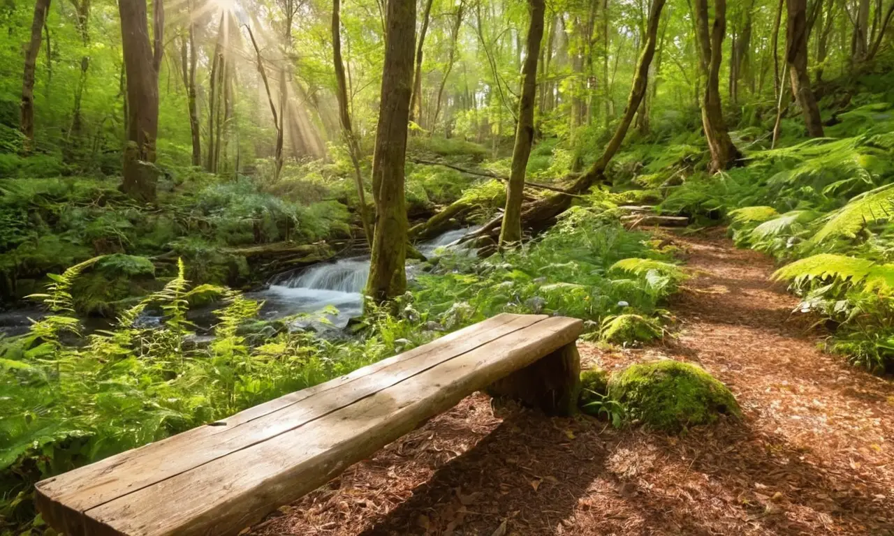 Bosque iluminado, naturaleza vibrante y serena