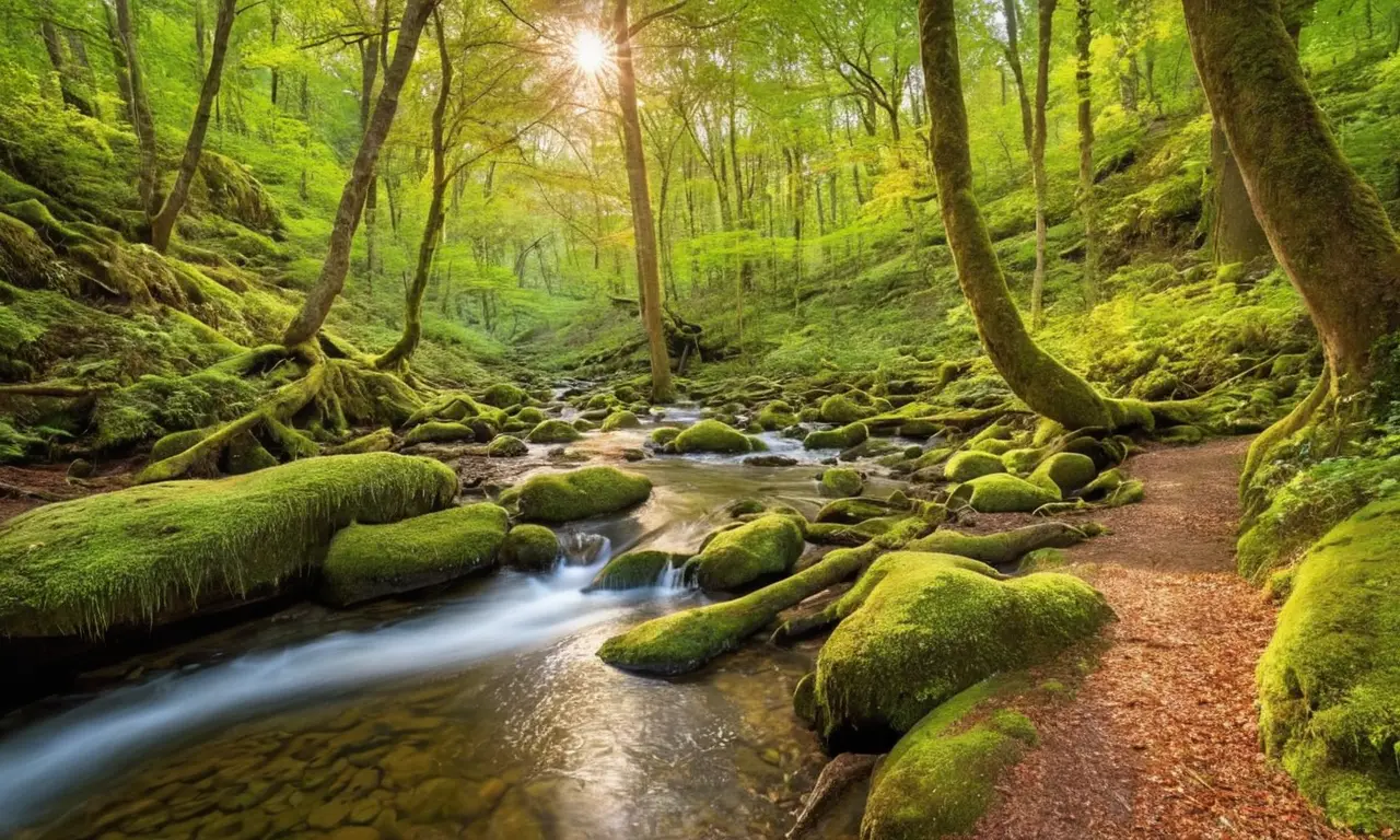 Bosque vibrante y tranquilo lleno de vida