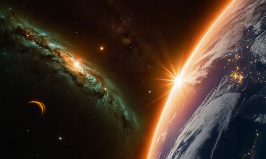Tierra vibrante interactuando con actividad solar