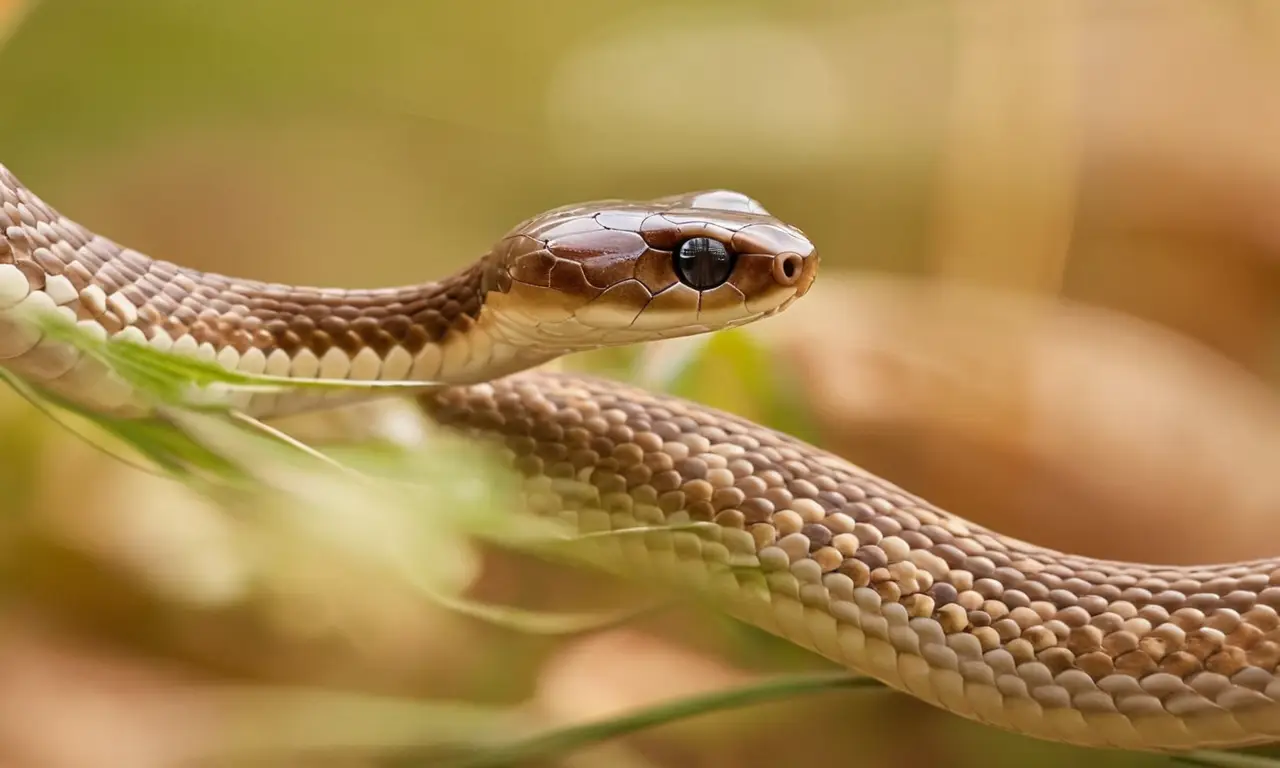 Serpiente ciega en suaves tonos terrales