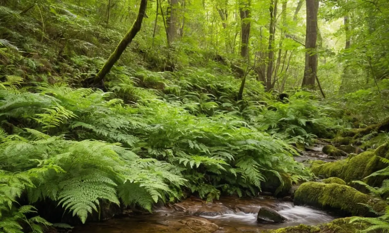 Un vibrante y sereno bosque lleno de vida
