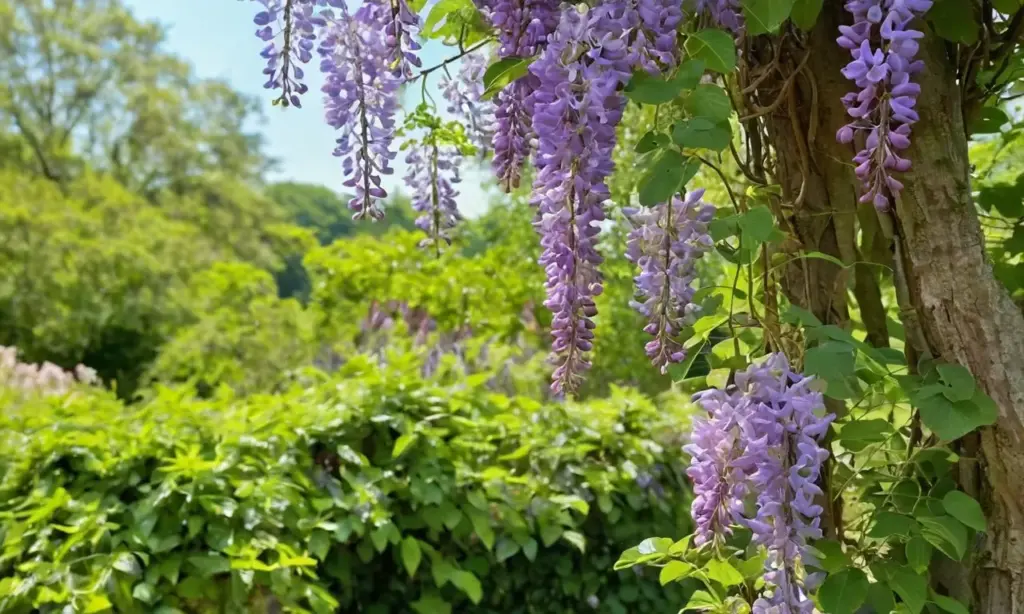 Vides de glicinia generan un ambiente sereno