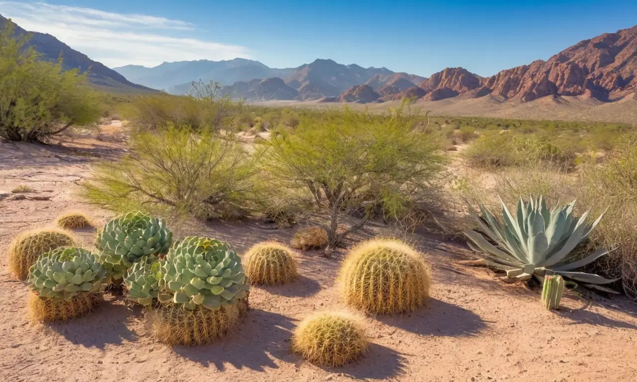 Paisaje desértico vibrante y lleno de vida