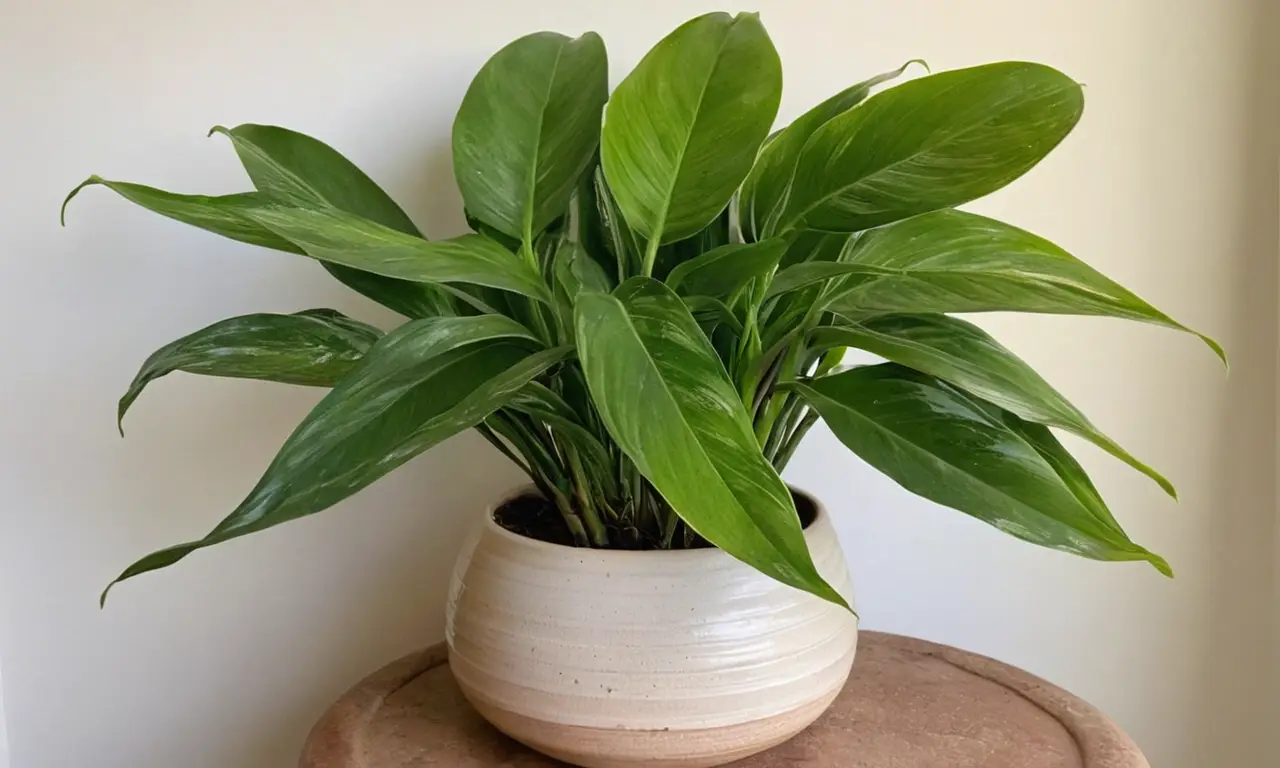 Planta Zamioculca resplandece en suave luz