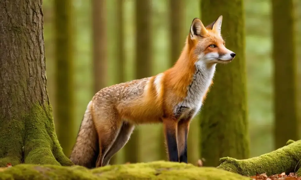 Un zorro rojo elegante en un bosque